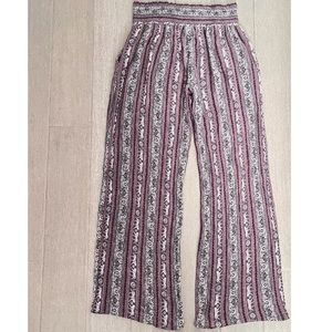 Macy's Striped Wide Leg Pants - Purple and White
